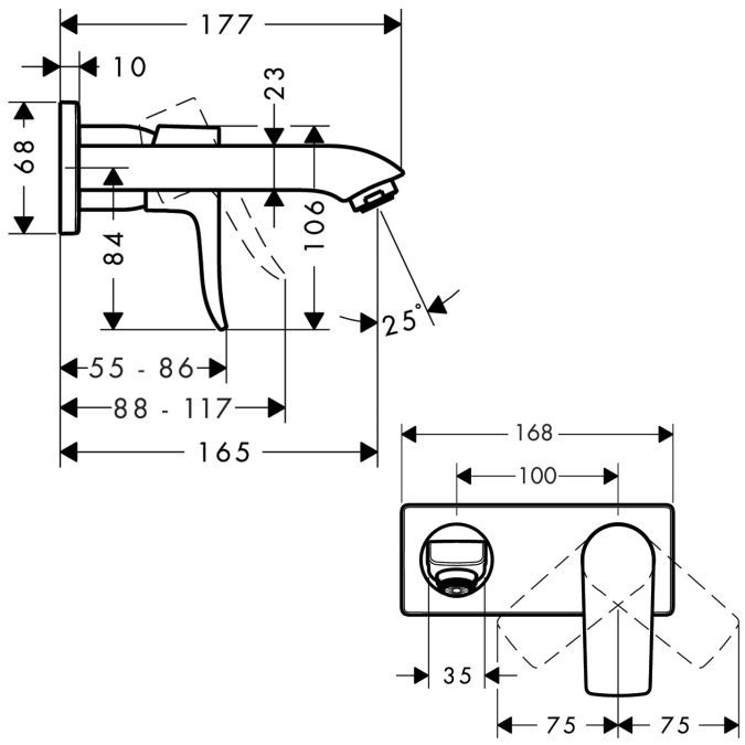 Встраиваемый смеситель HANSGROHE Metris 31085000
