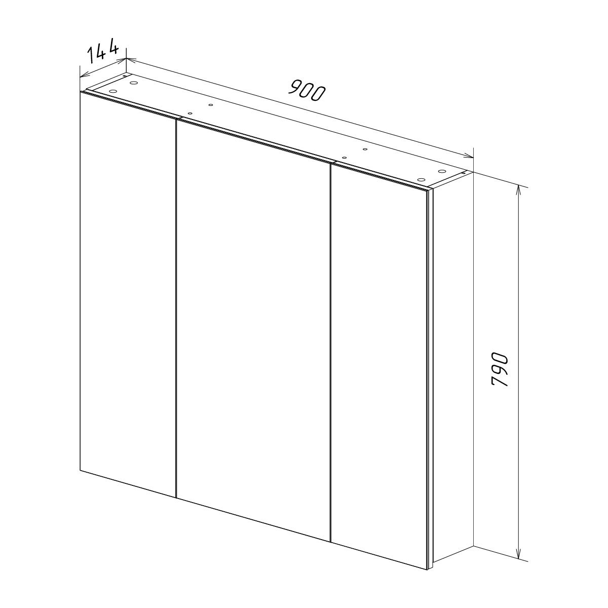 Зеркальный шкаф LEMARK Universal 90