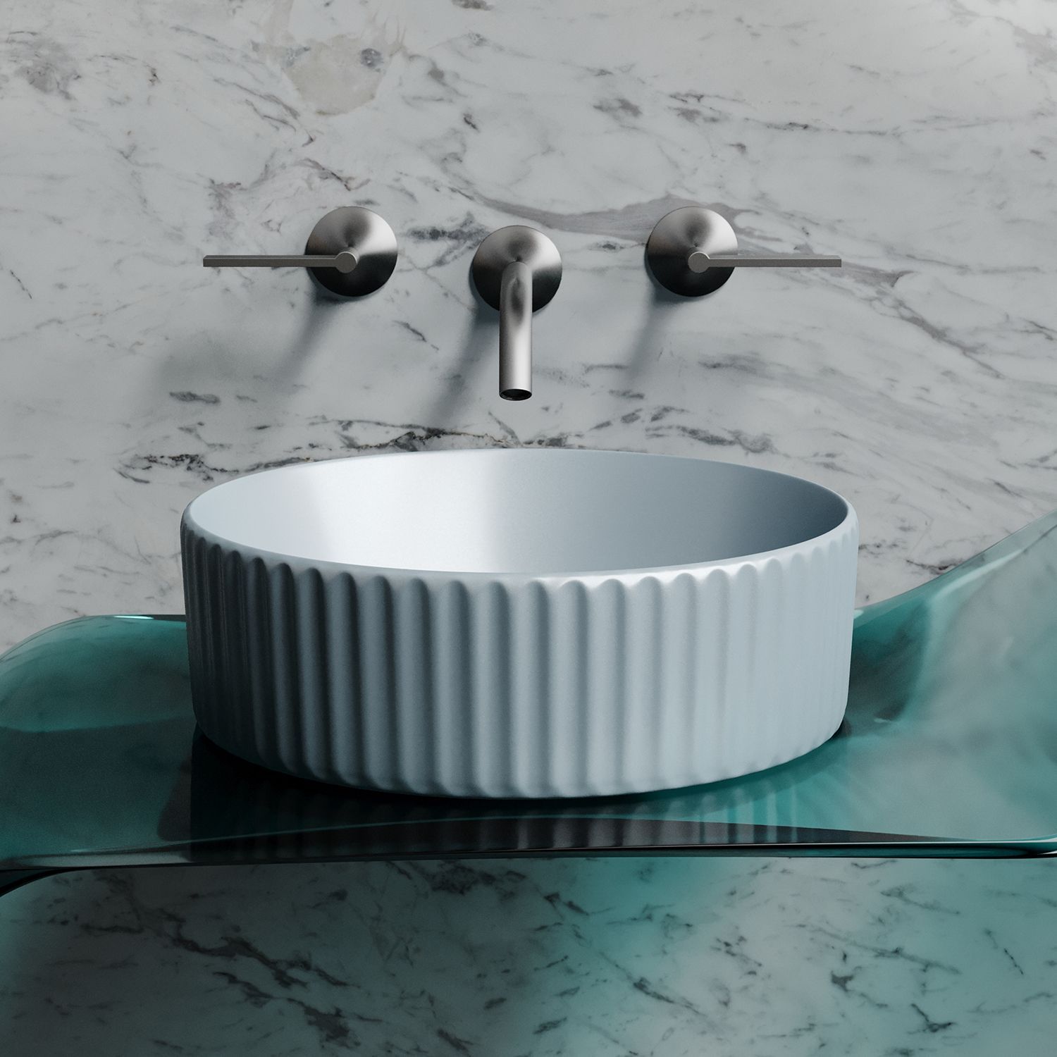 Раковина CERAMICANOVA Element CN6057MHL 36 серо-голубой матовый