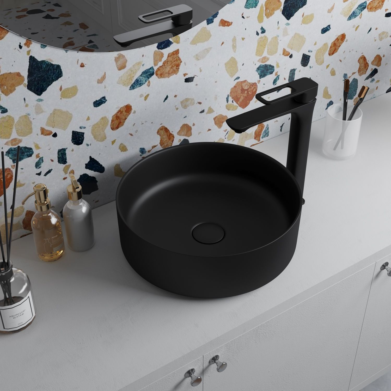 Раковина IDDIS Ray 35 черный матовый